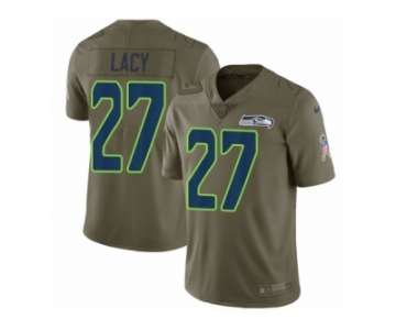 Men Nike Seattle Seahawks #27 Eddie Lacy Limited Olive 2017 Salute to Service NFL Jer