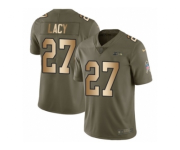 Men Nike Seattle Seahawks #27 Eddie Lacy Limited Olive Gold 2017 Salute to Service NFL Jersey