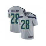 Men Nike Seattle Seahawks #28 Justin Coleman Grey Alternate Vapor Untouchable Limited Player NFL Jersey