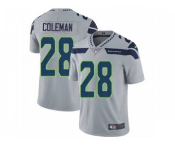 Men Nike Seattle Seahawks #28 Justin Coleman Grey Alternate Vapor Untouchable Limited Player NFL Jersey