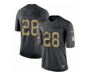 Men Nike Seattle Seahawks #28 Justin Coleman Limited Black 2016 Salute to Service NFL Jersey