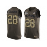 Men Nike Seattle Seahawks #28 Justin Coleman Limited Green Salute to Service Tank Top NFL Jersey