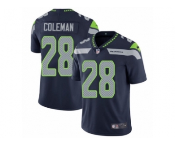 Men Nike Seattle Seahawks #28 Justin Coleman Navy Blue Team Color Vapor Untouchable Limited Player NFL Jersey