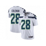 Men Nike Seattle Seahawks #28 Justin Coleman White Vapor Untouchable Limited Player NFL Jersey