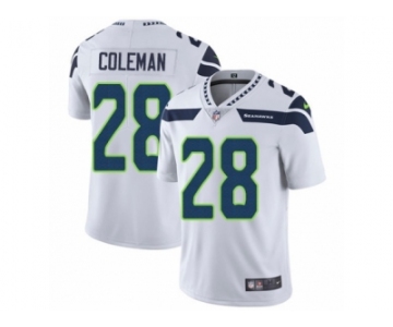 Men Nike Seattle Seahawks #28 Justin Coleman White Vapor Untouchable Limited Player NFL Jersey