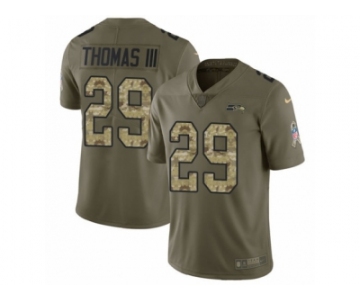 Men Nike Seattle Seahawks #29 Earl Thomas III Limited Olive Camo 2017 Salute to Service NFL Jersey