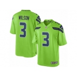 Men Nike Seattle Seahawks #3 Russell Wilson Limited Green Rush NFL Jerseys