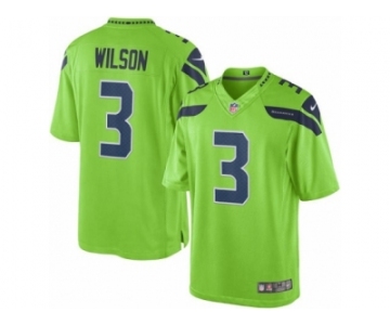 Men Nike Seattle Seahawks #3 Russell Wilson Limited Green Rush NFL Jerseys