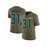 Men Nike Seattle Seahawks #31 Kam Chancellor Limited Olive 2017 Salute to Service NFL Jersey