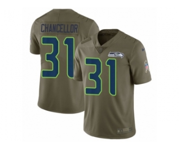 Men Nike Seattle Seahawks #31 Kam Chancellor Limited Olive 2017 Salute to Service NFL Jersey