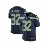 Men Nike Seattle Seahawks #32 Chris Carson Navy Blue Team Color Vapor Untouchable Limited Player NFL Jersey