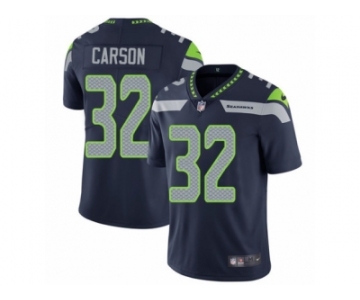 Men Nike Seattle Seahawks #32 Chris Carson Navy Blue Team Color Vapor Untouchable Limited Player NFL Jersey