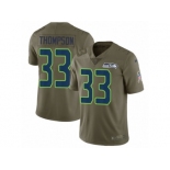 Men Nike Seattle Seahawks #33 Tedric Thompson Limited Olive 2017 Salute to Service NFL Jersey