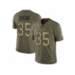 Men Nike Seattle Seahawks #35 DeShawn Shead Limited Olive Camo 2017 Salute to Service NFL Jersey