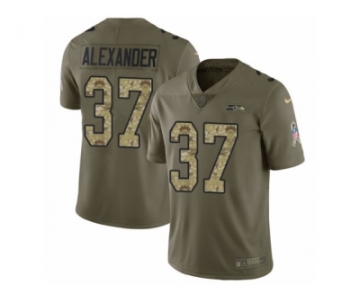 Men Nike Seattle Seahawks #37 Shaun Alexander Limited Olive Camo 2017 Salute to Service NFL Jersey