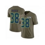 Men Nike Seattle Seahawks #38 Tre Madden Limited Olive 2017 Salute to Service NFL Jersey