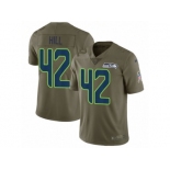 Men Nike Seattle Seahawks #42 Delano Hill Limited Olive 2017 Salute to Service NFL Jersey