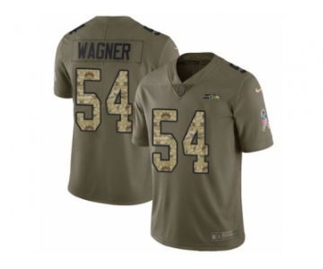 Men Nike Seattle Seahawks #54 Bobby Wagner Limited Olive Camo 2017 Salute to Service NFL Jersey