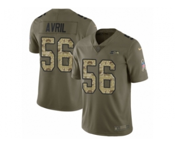 Men Nike Seattle Seahawks #56 Cliff Avril Limited Olive Camo 2017 Salute to Service NFL Jersey