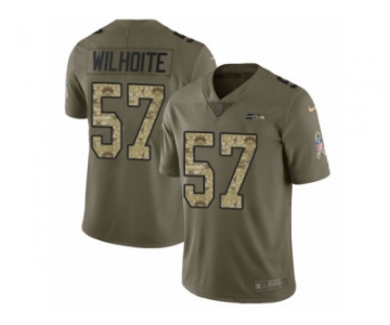 Men Nike Seattle Seahawks #57 Michael Wilhoite Limited Olive Camo 2017 Salute to Service NFL Jersey