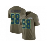 Men Nike Seattle Seahawks #58 D.J. Alexander Limited Olive 2017 Salute to Service NFL Jersey