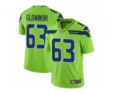 Men Nike Seattle Seahawks #63 Mark Glowinski Vapor Untouchable Limited Green NFL Jersey