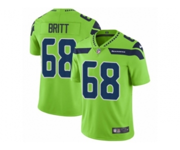 Men Nike Seattle Seahawks #68 Justin Britt Vapor Untouchable Limited Green NFL Jersey