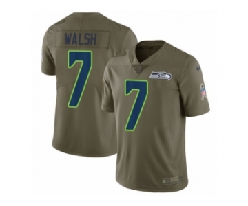 Men Nike Seattle Seahawks #7 Blair Walsh Limited Olive 2017 Salute to Service NFL Jersey