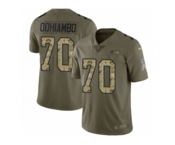 Men Nike Seattle Seahawks #70 Rees Odhiambo Limited Olive Camo 2017 Salute to Service NFL Jersey