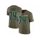 Men Nike Seattle Seahawks #74 George Fant Limited Olive 2017 Salute to Service NFL Jersey