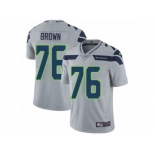 Men Nike Seattle Seahawks #76 Duane Brown Grey Alternate Vapor Untouchable Limited Player NFL Jersey