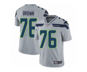 Men Nike Seattle Seahawks #76 Duane Brown Grey Alternate Vapor Untouchable Limited Player NFL Jersey