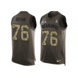 Men Nike Seattle Seahawks #76 Duane Brown Limited Green Salute to Service Tank Top NFL Jersey