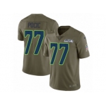 Men Nike Seattle Seahawks #77 Ethan Pocic Limited Olive 2017 Salute to Service NFL Jersey