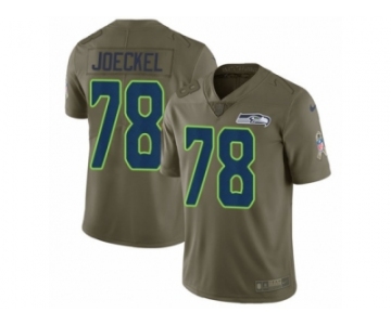 Men Nike Seattle Seahawks #78 Luke Joeckel Limited Olive 2017 Salute to Service NFL Jersey