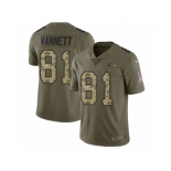 Men Nike Seattle Seahawks #81 Nick Vannett Limited Olive Camo 2017 Salute to Service NFL Jersey