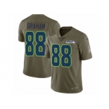 Men Nike Seattle Seahawks #88 Jimmy Graham Limited Olive 2017 Salute to Service NFL Jersey