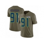 Men Nike Seattle Seahawks #91 Sheldon Richardson Limited Olive 2017 Salute to Service NFL Jersey