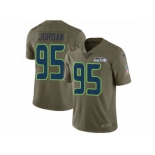 Men Nike Seattle Seahawks #95 Dion Jordan Limited Olive 2017 Salute to Service NFL Jersey