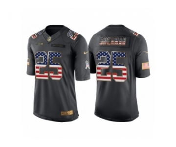 Men Seattle Seahawks #25 Richard Sherman Anthracite Salute to Service USA Flag Fashion Jersey