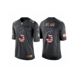 Men Seattle Seahawks #3 Russell Wilson Anthracite Salute to Service USA Flag Fashion Jersey