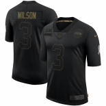 Men Seattle Seahawks #3 Russell Wilson Nike 2020 Salute To Service Limited Jersey Black