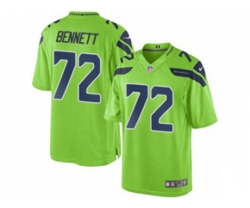 Men Seattle Seahawks #72 Michael Bennett Green Color Rush Limited Jersey