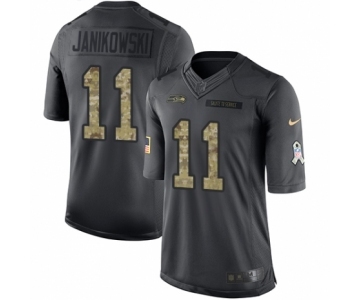 Men's Nike Seattle Seahawks #11 Sebastian Janikowski Limited Black 2016 Salute to Service NFL Jersey