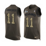 Men's Nike Seattle Seahawks #11 Sebastian Janikowski Limited Green Salute to Service Tank Top NFL Jersey