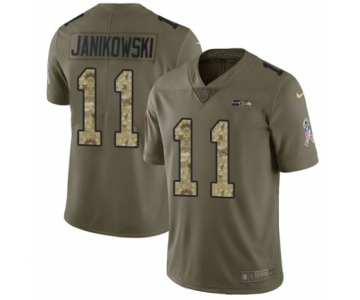 Men's Nike Seattle Seahawks #11 Sebastian Janikowski Limited Olive Camo 2017 Salute to Service NFL Jersey