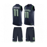 Men's Nike Seattle Seahawks #11 Sebastian Janikowski Limited Steel Blue Tank Top Suit NFL Jersey