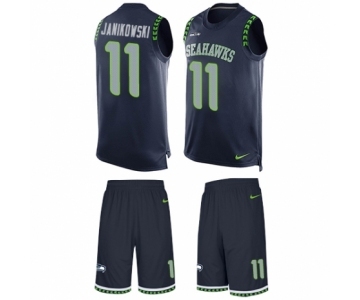 Men's Nike Seattle Seahawks #11 Sebastian Janikowski Limited Steel Blue Tank Top Suit NFL Jersey