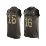 Men's Nike Seattle Seahawks #16 Tyler Lockett Limited Green Salute to Service Tank Top NFL Jersey