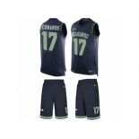 Men's Nike Seattle Seahawks #17 Braylon Edwards Limited Steel Blue Tank Top Suit NFL Jersey